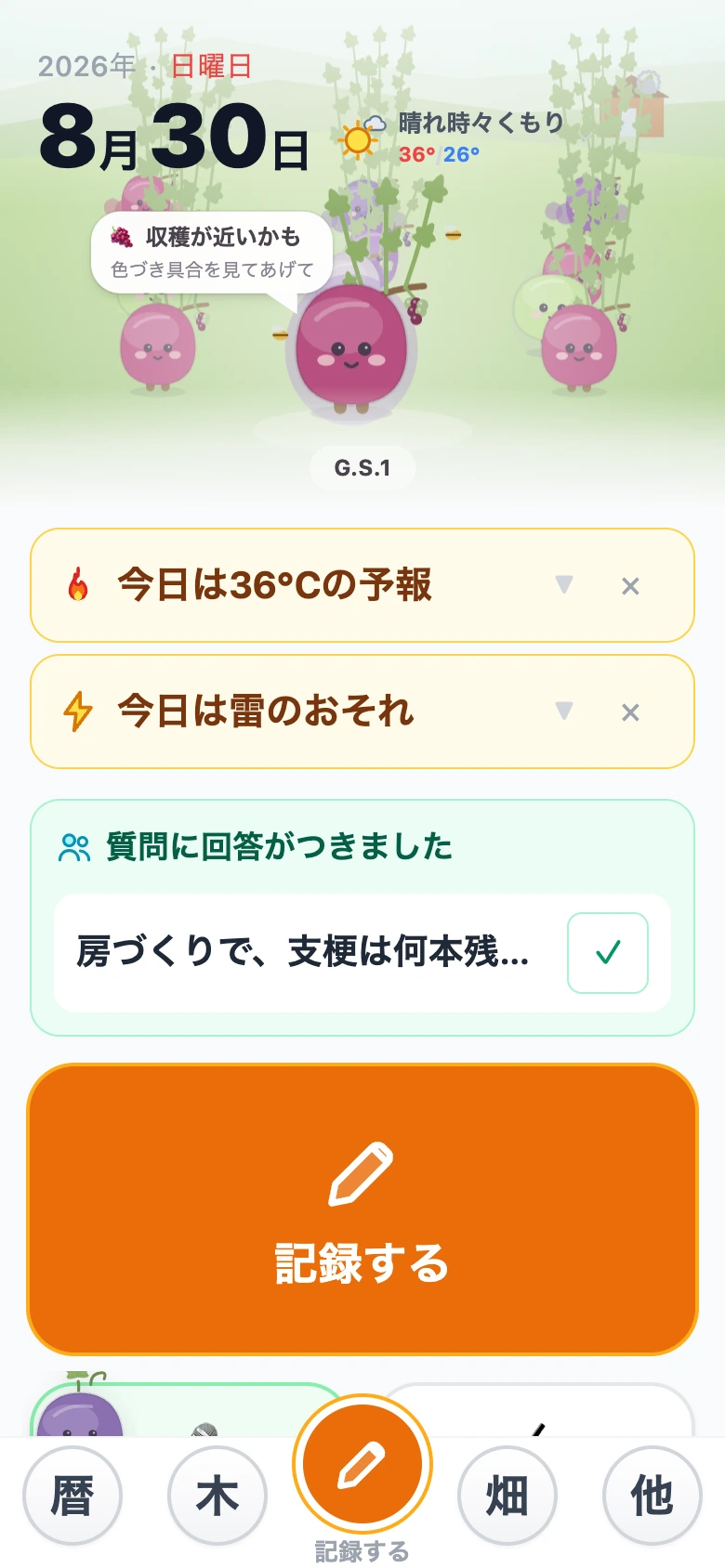畑が、生きた世界に